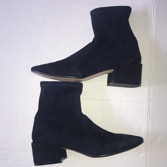 Stuart Weitzman Shoes Stuart Weitzman Accordion Navy Bootie Poshmark